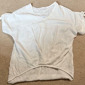 Karlie White V-Neck Women Top